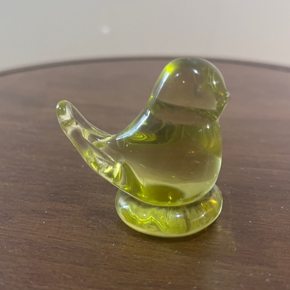Canary Yellow Bird of Happiness Vtg Art Glass